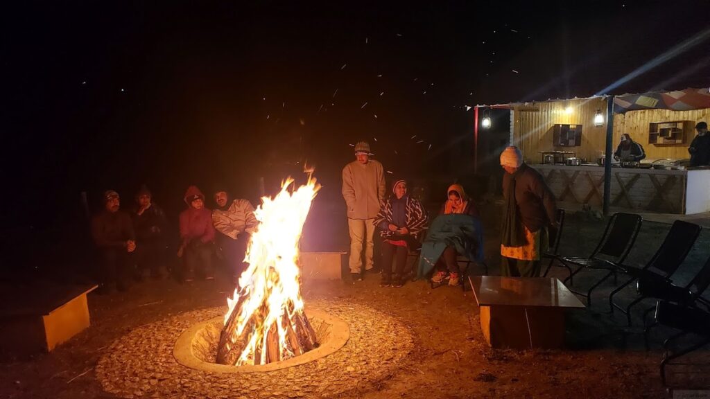 Bonfire and barbeques in the evening at Sangla.